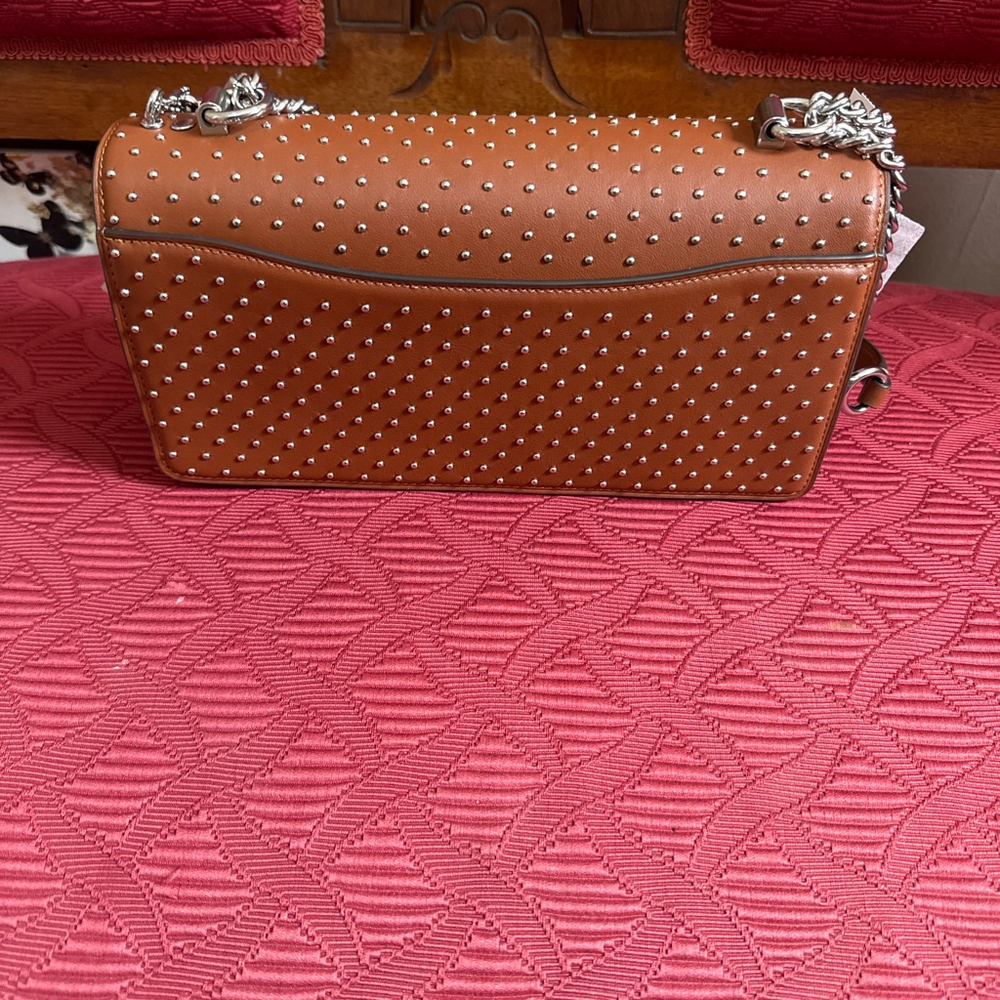 Coach Brown Rev Env Studded Leather Crossbody Bag with Suede Interior - Picture 3 of 10